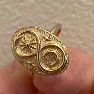 Bronze Ring Sun and Moon Design Size 7